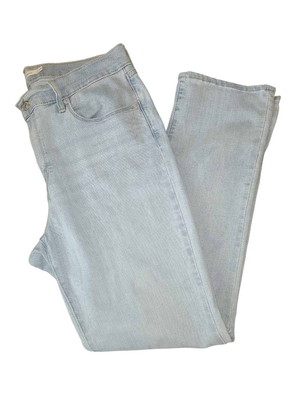 Levi's Light Wash High-Rise Straight Jeans 14